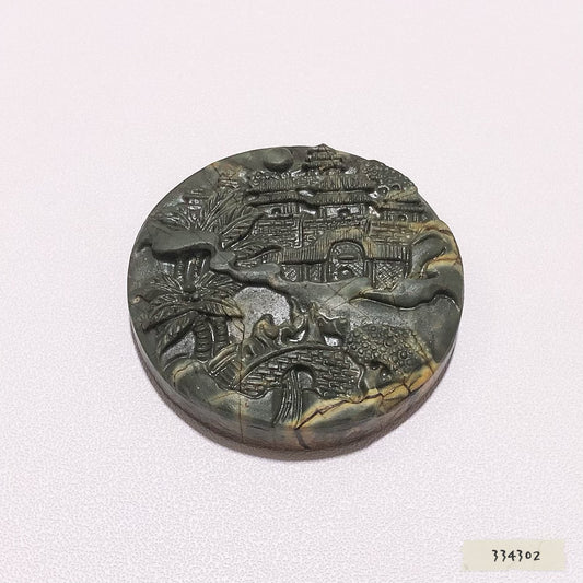 七彩瑪瑙雕刻吊墜 約48.3mm #334302